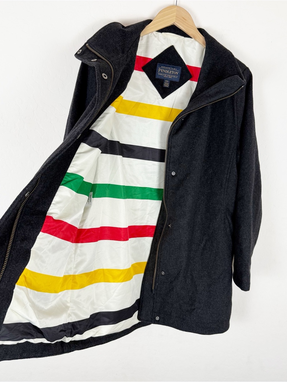 Pendleton Women's Water Resistant Cascade Wool Campbell Coat Jacket Charcoal - Picture 6 of 11